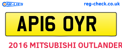 AP16OYR are the vehicle registration plates.