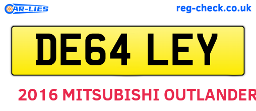 DE64LEY are the vehicle registration plates.
