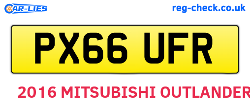 PX66UFR are the vehicle registration plates.