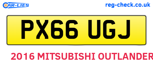 PX66UGJ are the vehicle registration plates.