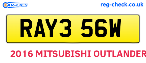 RAY356W are the vehicle registration plates.