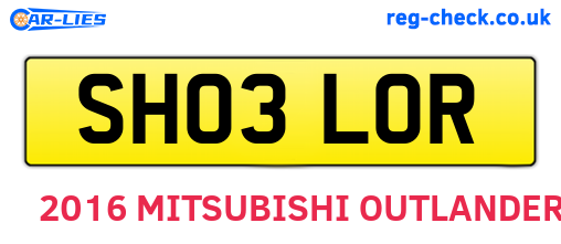 SH03LOR are the vehicle registration plates.