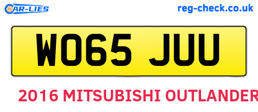 WO65JUU are the vehicle registration plates.