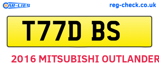 T77DBS are the vehicle registration plates.