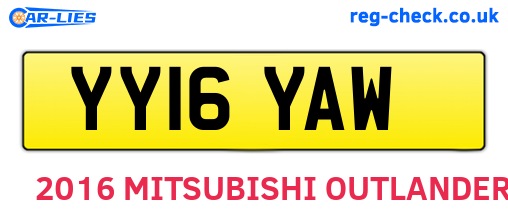 YY16YAW are the vehicle registration plates.