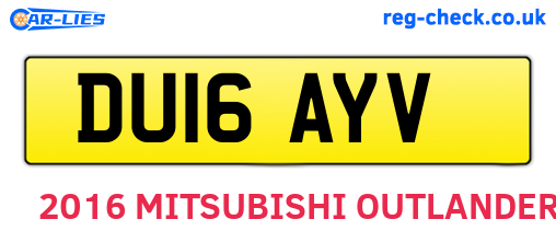DU16AYV are the vehicle registration plates.