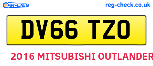 DV66TZO are the vehicle registration plates.