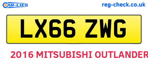 LX66ZWG are the vehicle registration plates.