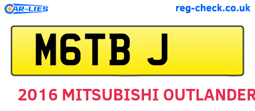M6TBJ are the vehicle registration plates.