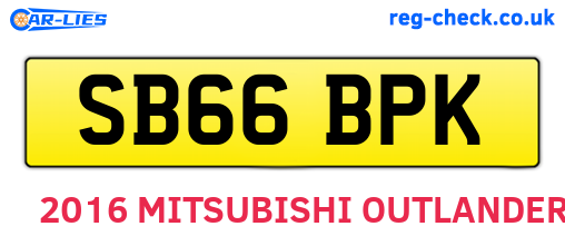 SB66BPK are the vehicle registration plates.