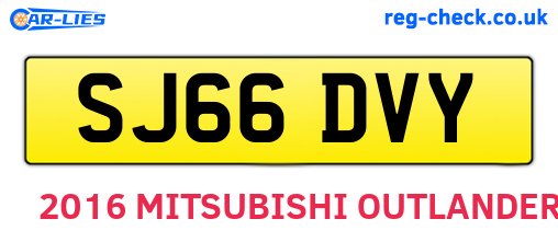 SJ66DVY are the vehicle registration plates.