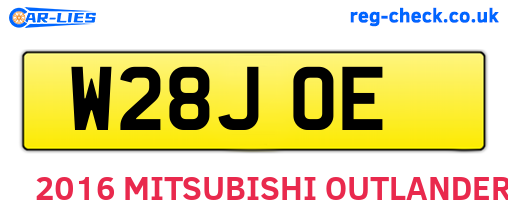 W28JOE are the vehicle registration plates.
