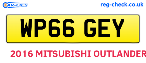 WP66GEY are the vehicle registration plates.