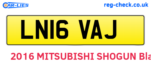 LN16VAJ are the vehicle registration plates.
