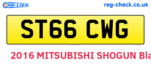 ST66CWG are the vehicle registration plates.