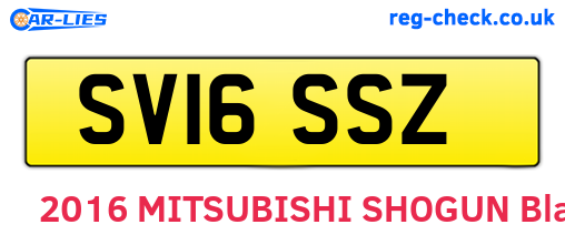 SV16SSZ are the vehicle registration plates.