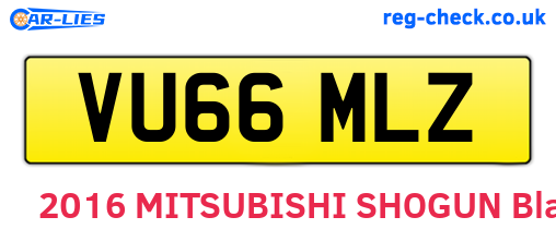 VU66MLZ are the vehicle registration plates.