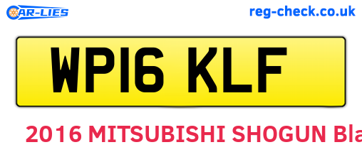 WP16KLF are the vehicle registration plates.