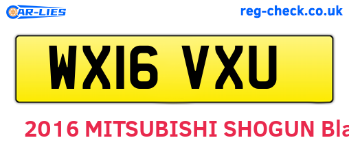 WX16VXU are the vehicle registration plates.