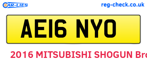 AE16NYO are the vehicle registration plates.