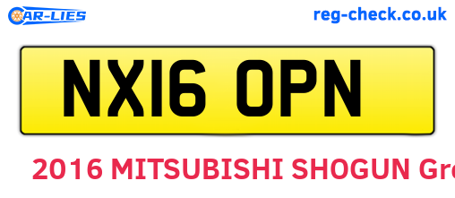 NX16OPN are the vehicle registration plates.