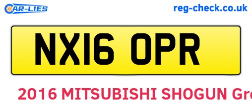 NX16OPR are the vehicle registration plates.