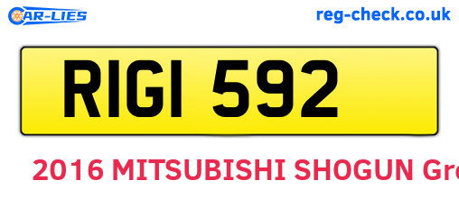 RIG1592 are the vehicle registration plates.