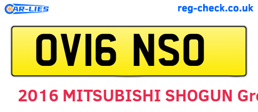OV16NSO are the vehicle registration plates.