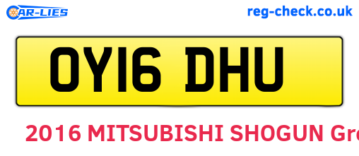 OY16DHU are the vehicle registration plates.