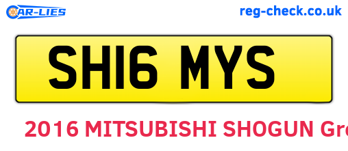 SH16MYS are the vehicle registration plates.