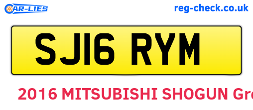 SJ16RYM are the vehicle registration plates.