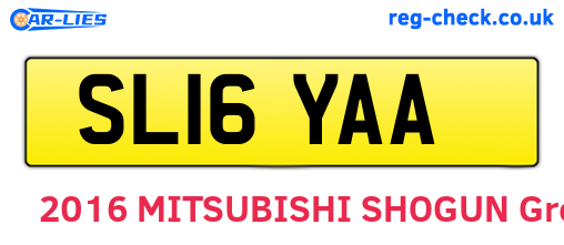 SL16YAA are the vehicle registration plates.