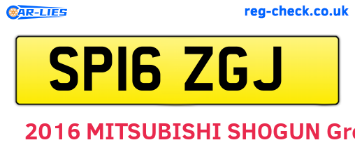 SP16ZGJ are the vehicle registration plates.