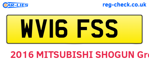 WV16FSS are the vehicle registration plates.