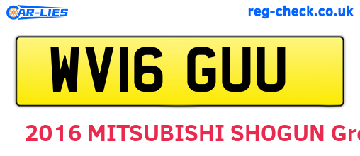 WV16GUU are the vehicle registration plates.