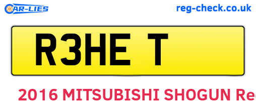R3HET are the vehicle registration plates.