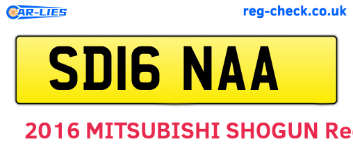 SD16NAA are the vehicle registration plates.