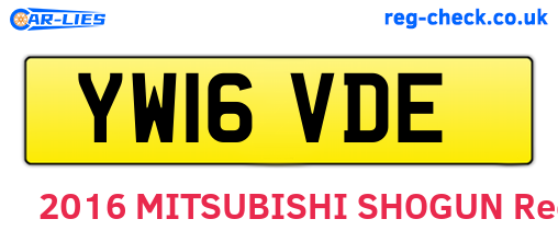 YW16VDE are the vehicle registration plates.