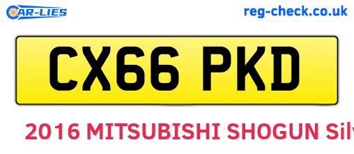 CX66PKD are the vehicle registration plates.