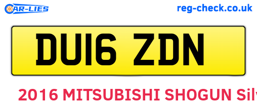 DU16ZDN are the vehicle registration plates.