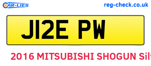 J12EPW are the vehicle registration plates.