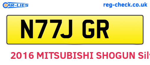 N77JGR are the vehicle registration plates.