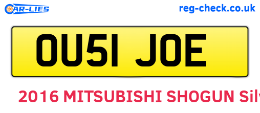 OU51JOE are the vehicle registration plates.