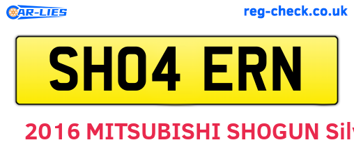 SH04ERN are the vehicle registration plates.