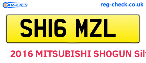 SH16MZL are the vehicle registration plates.