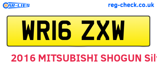 WR16ZXW are the vehicle registration plates.