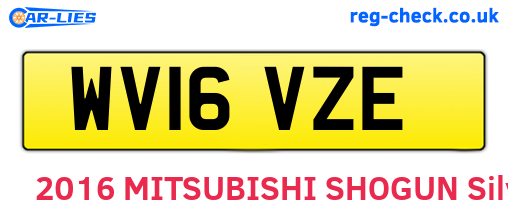 WV16VZE are the vehicle registration plates.