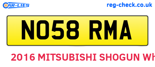 NO58RMA are the vehicle registration plates.