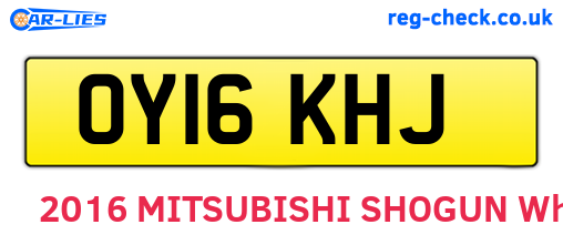OY16KHJ are the vehicle registration plates.