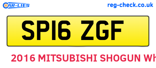 SP16ZGF are the vehicle registration plates.